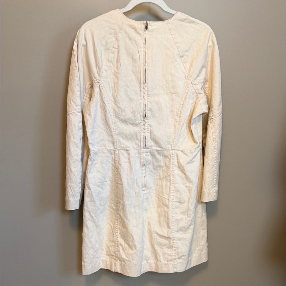 Banana Republic Size 14 Beige Long Sleeve 100% Cotton Y2K Dress New - Picture 4 of 5